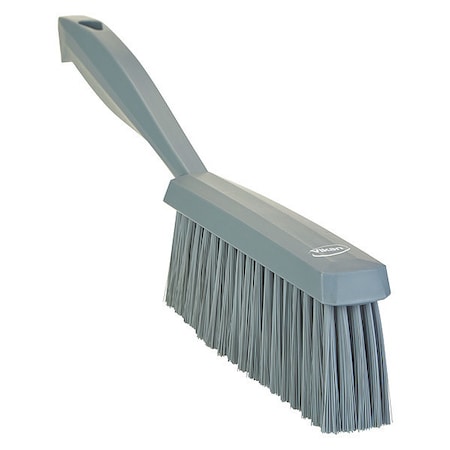 1 19/32 in W Bench Brush, Soft, 6 3/4 in L Handle, 7 in L Brush, Gray, Polypropylene MPN:458788