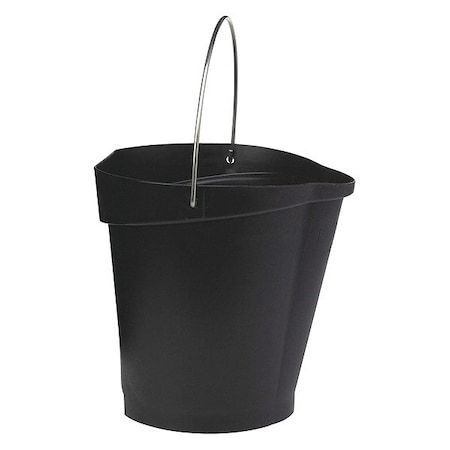 3 1/4 gal Round Bucket, 12-3/4 in H, 12 4/5 in Dia, Black, Polypropylene/Stainless Steel MPN:56869