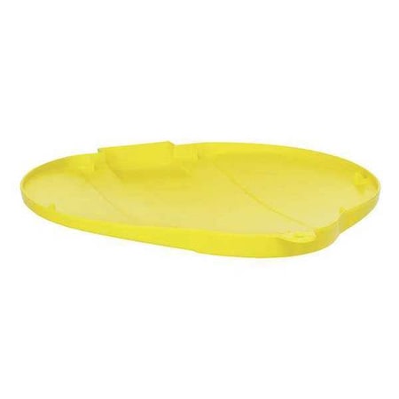 Round Pail Lid, 12 1/4 in Dia, Yellow, Polypropylene MPN:56876