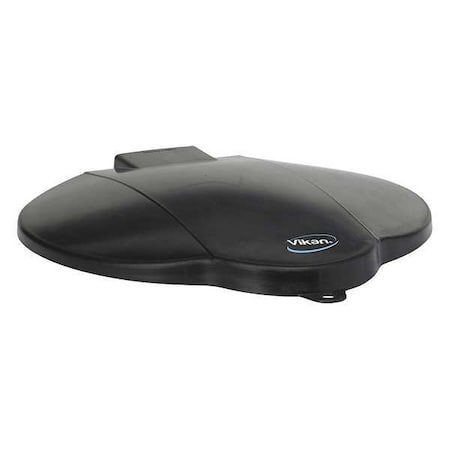 Round Pail Lid, 12 1/4 in Dia, Black, Polypropylene MPN:56879