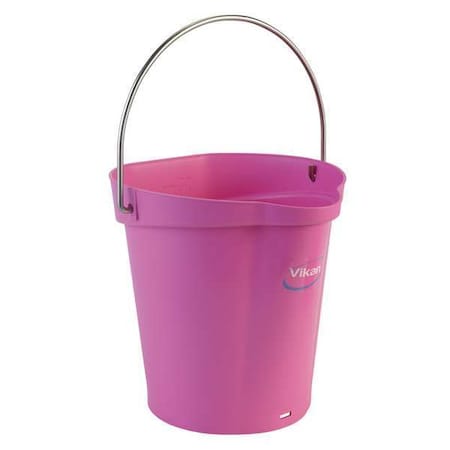 1 1/2 gal Round Bucket, 9 19/32 in Dia, Pink, Polypropylene/Stainless Steel MPN:56881