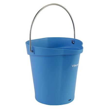 1 1/2 gal Round Bucket, 9 19/32 in Dia, Blue, Polypropylene/Stainless Steel MPN:56883