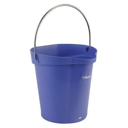 1 1/2 gal Round Bucket, 9 19/32 in Dia, Purple, Polypropylene/Stainless Steel MPN:56888
