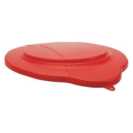 Round Pail Lid, 14 39/64 in Dia, Red, Polypropylene MPN:56934