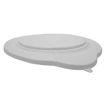 Round Pail Lid, 14 39/64 in Dia, White, Polypropylene MPN:56935