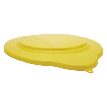 Round Pail Lid, 14 39/64 in Dia, Yellow, Polypropylene MPN:56936