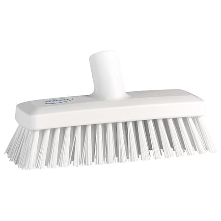 3 in W Deck and Wall Brush Head, Stiff, Not Applicable L Handle, 8 57/64 in L Brush, White MPN:70425