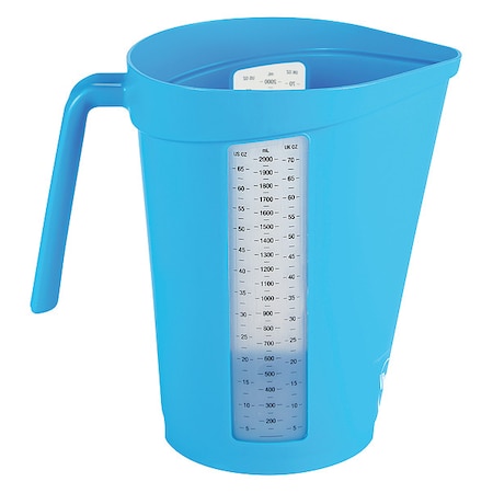 Measuring Cup, 2 qt., Polypropylene, Blue MPN:60003