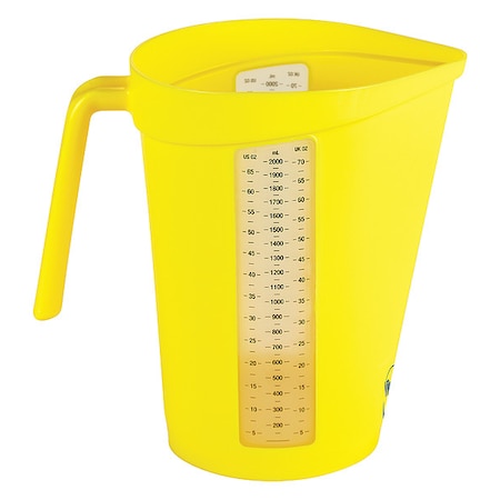 Measuring Cup, 2 qt., Polypropylene, Yellow MPN:60006