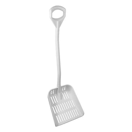 Ergonomic Square Point Shovel, Polypropylene Blade, 30 in L, White Aluminum Handle MPN:56035