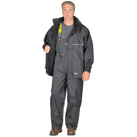 Rain Jacket Detachable Hood, Black, XL MPN:3307J-XL