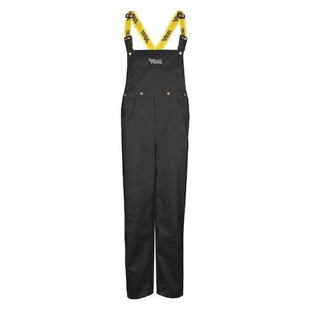 Rain Bib Pants, 100% Nylon, 33 in Inseam, 42 in Waist, Black, 2XL MPN:3307P-XXL