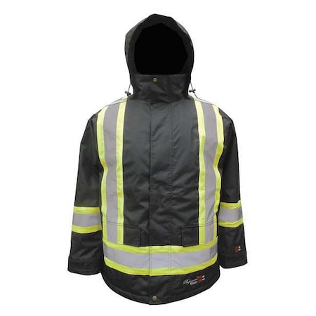 Flame Resistant Flame Resistanteezer Insulated Rain Parka, M, 13.5 oz Polyester MPN:3957FRJ-M