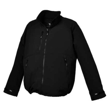 Men's Jacket, Polyester, Zipper, Black, 3XL MPN:406BK-XXXL
