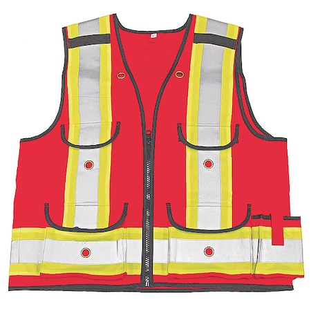Hi Vis Surveyor Vest, Class 1, 2XL, Red MPN:4915R-XXL