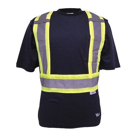 Safety Tee, Poly/Cotton, Navy, M MPN:6000N-M