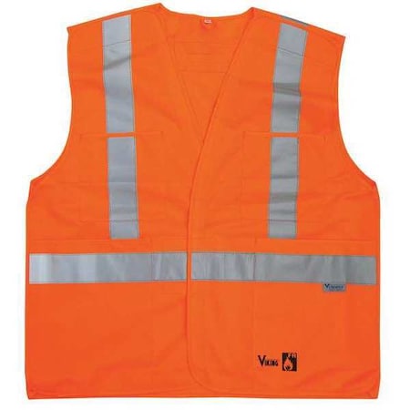 Flame Resist Vest, Class 2, S/M, Orange MPN:6136FR-S/M