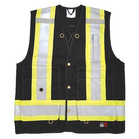 Safety Vest, Black, M, 28-3/4