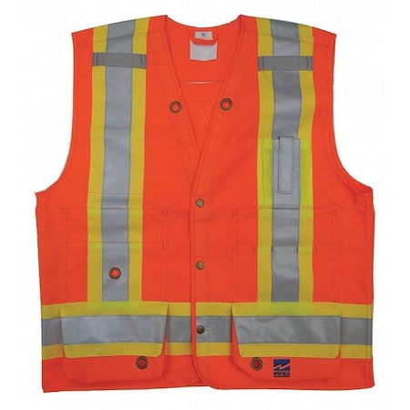 Surveyor Vest, Mens, ANSI CLASS 2, Org, 2XL MPN:6165O-XXL