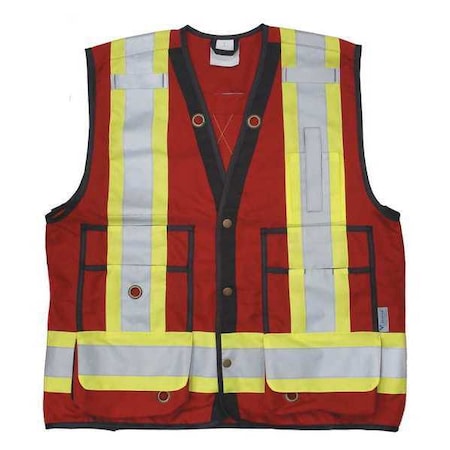Surveyor Vest, Red, 3XL, 29-3/4
