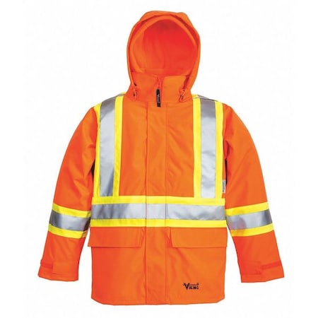 3-in-1 Tri-Zone Rain Jacket, 300 Denier Polyester/PVC, Class 3 Type R, Orange, L MPN:6400JO-L