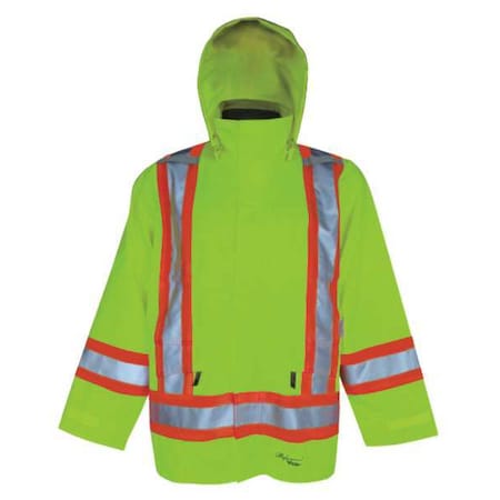 Hi-Viz Insulated Safety Jacket, Polyester, Polyurethane, Class 3 Type R, Green, M MPN:6410JG-M