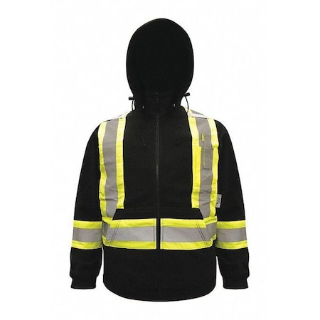 Safety Fleece Hoodie, Black, XXL MPN:6420BK-XXL