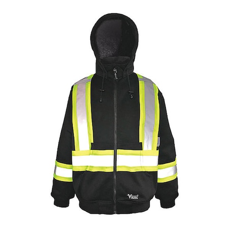Safety Hoodie, Cotton-Lined, L MPN:6421BK-L