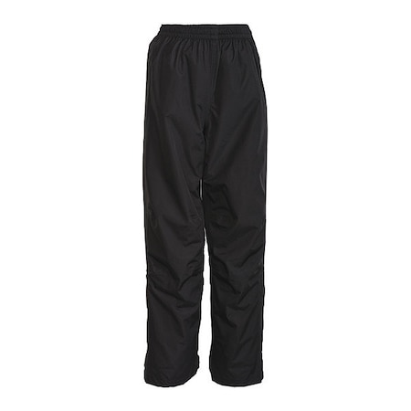 Rain Pants, Polyester/PVC Shell Fabric, Elastic Waist Closure, Black, Size M MPN:828P-M