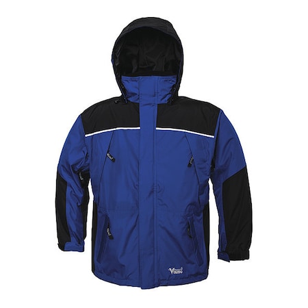 Jacket, Polyester/PVC, hook-and-loop, zipper, Black/Royal Blue, Xl MPN:838CB-XL