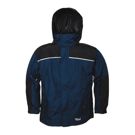 Jacket, Polyester/PVC, hook-and-loop, zipper, Black/Navy, Xl MPN:838CN-XL