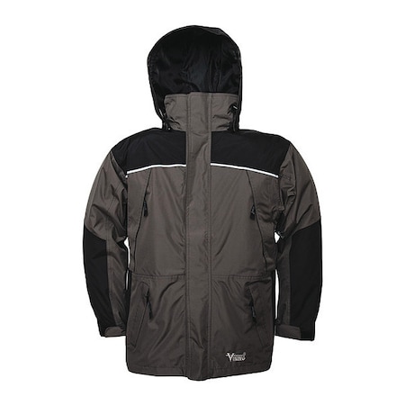 Jacket, Polyester/PVC, hook-and-loop, zipper, Black/Charcoal, L MPN:838GC-L