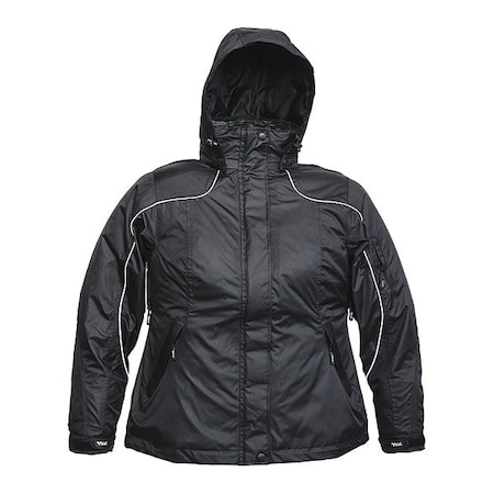 Jacket, Polyester/PU shell, Zipper, Hook-and-Loop, Black, M MPN:880BK-M