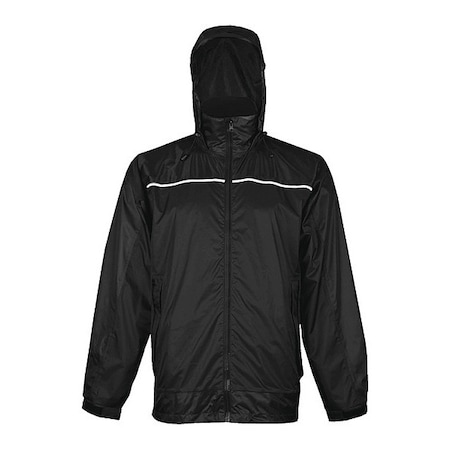Jacket, Polyester Fabric, Elastic Cuffs with Hook-and-Loop, Zipper, Black, Xl MPN:910BK-XL