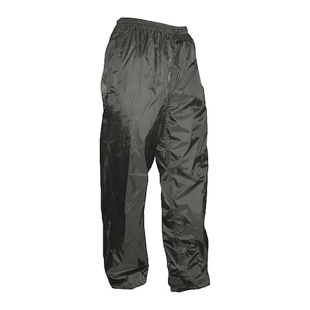 Rain Pants, Lightweight Polyester with PU Backing, Elastic Waist with Drawstring Closure, Charcoal MPN:910CP-XXL