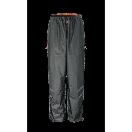 Rain Pants, Lightweight Polyester with PU Backing, Elastic Waist with Drawstring Closure, Size M MPN:910PO-M