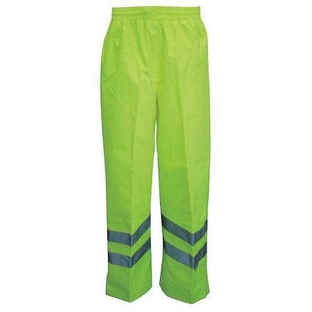 Hi-Visibility Rain Bib Pants, 300D Trilobal Rip-Stop Polyester, Polyurethane, 31 in Inseam, Size S MPN:D6329WPG-S