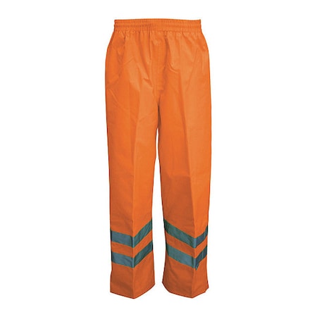 Rain Pants, 300D Trilobal Rip-Stop Material, Elastic Waist with Drawstring Closure, Orange, Size 2XL MPN:D6329WPO-XXL