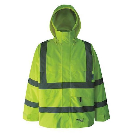 Rain Jacket, 4XL, Grn, 3 Ins, 4 Out Pockets MPN:D6429JG-XXXXL