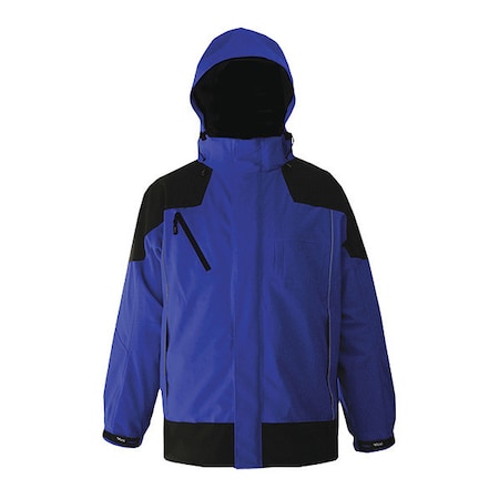 Jacket, Polyester/PU, hook-and-loop, zipper, Blue/Black, S MPN:EV400BB-S