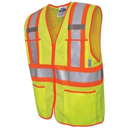 Hi-Vis Vest, Lime, Polyester Mesh, L MPN:U6112G-L