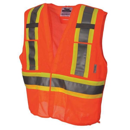 Safety Vest, Mesh, Orange, S/M MPN:U6125O-S/M