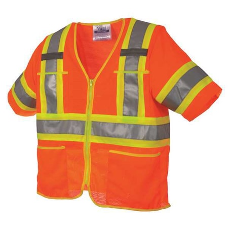 High Visibility Vest, Class 3, L, Orange MPN:U6155O-L
