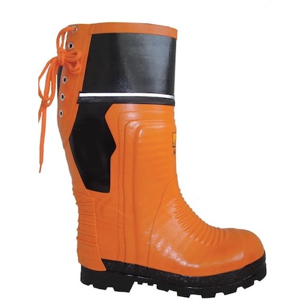 Unisex Viking® Class 2 Chainsaw Rubber Boots, Steel Toe, 16 Height, Orange/Black, 9 MPN:VW64-1-9