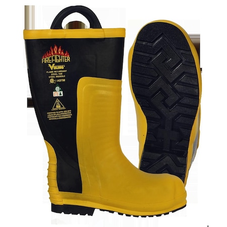 Fire and Rescue Boot, Structural, Rubber Outsole, Rubber Upper, 16 in Height, Steel Toe, 7 M MPN:VW91-7