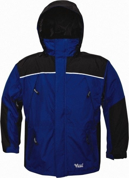 Rain Jacket: Size X-Small, Charcoal & Royal Blue, Polyester MPN:838CB-XS Rain Jacket: Size X-Small, Charcoal & Royal Blue, Polyester MPN:838CB-XS
