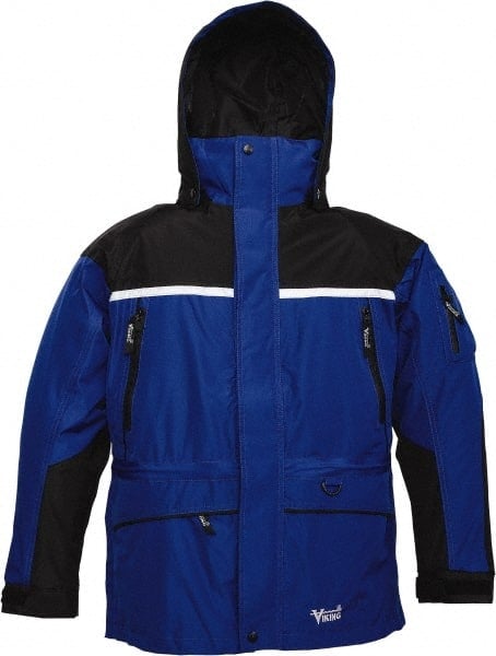 Rain Jacket: Size X-Large, Black & Royal Blue, Polyester MPN:858JBB-XL Rain Jacket: Size X-Large, Black & Royal Blue, Polyester MPN:858JBB-XL