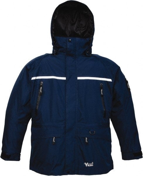 Rain Jacket: Size Large, Black & Navy, Polyester MPN:858JN-L Rain Jacket: Size Large, Black & Navy, Polyester MPN:858JN-L