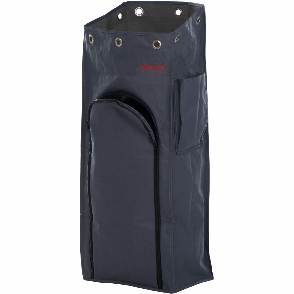 Vileda Professional VoleoPro Zipper Bin Bag Cover - 18.50 gal Capacity - 9.40inx 13.40in Depth - Zipper Closure - Multi - Janitorial Cart, Bottle, Cloth MPN:143731