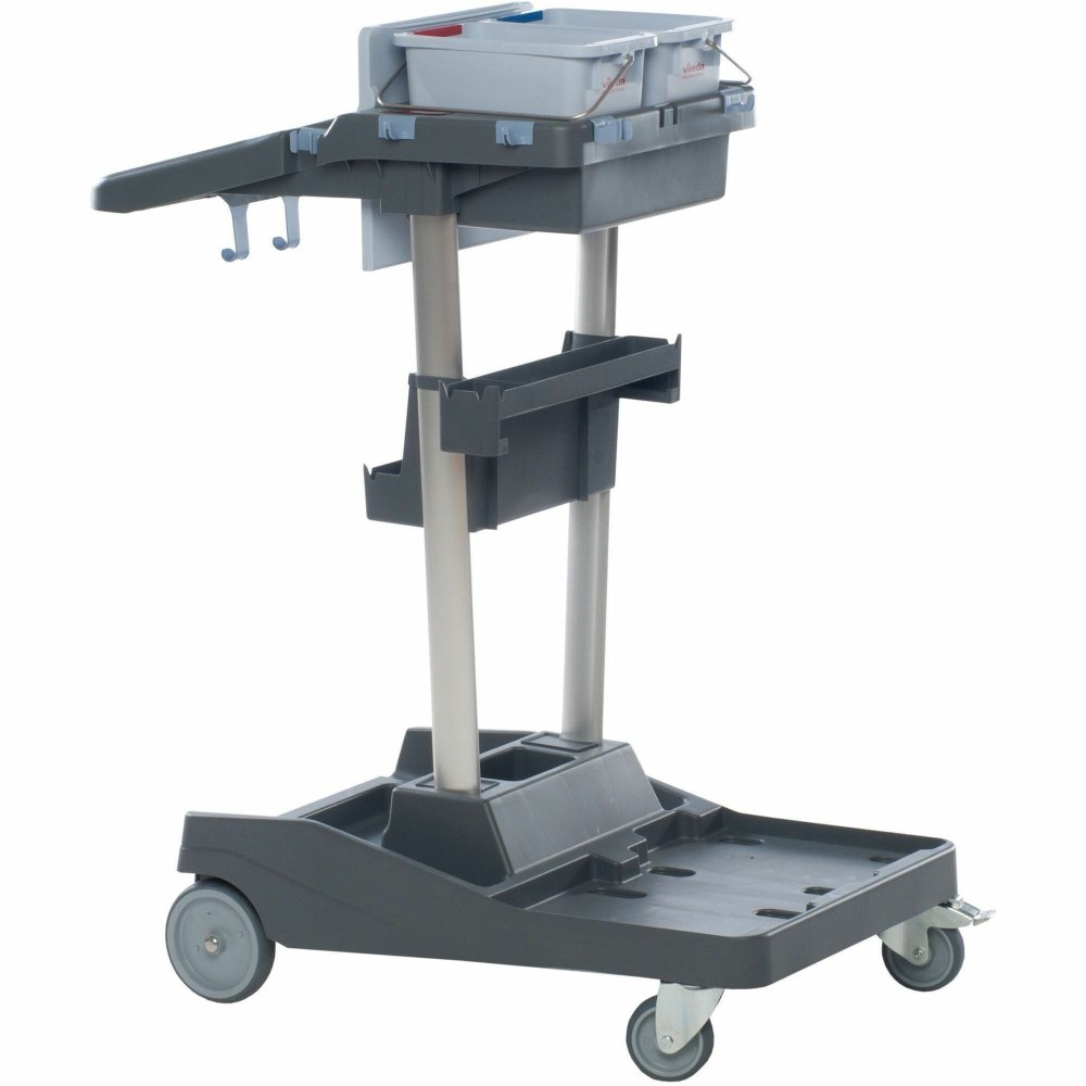Vileda Professional VoleoPro Cart - 4 Casters - Plastic, Aluminum, Anodized Aluminum, Steel - 4.80inx 7.99in Depth x 17.83in - Gray - 1 Each - 143724 MPN:143724